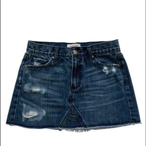 Evidnt LA Jean Skirt Joanna Distressed Frayed Cotton Denim Skirt Size 27